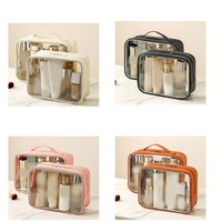 2025 étanche clair PVC sac cosmétique personnalisé maquillage pochette clair petit voyage Mini mode sac de maquillage en plastique avec fermeture éclair