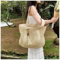 Sac de paille à bandoulière tissé couleur noire sacs en rotin rond moins cher femmes tissé à la main corde marché mexicain