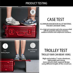 Nuovo Set Valigie da Viaggio 2026 all'Ingrosso per Fabbriche - Valigie Trolley Personalizzate in Alluminio <span class=keywords><strong>con</strong></span> <span class=keywords><strong>Ruote</strong></span> Girevoli - Product Image 4