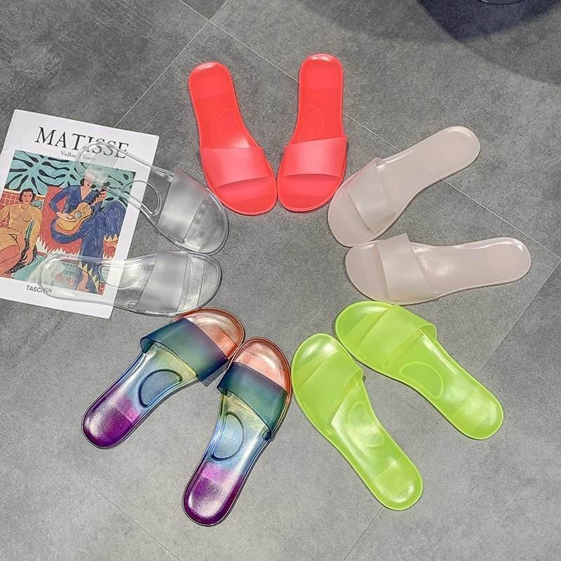 Ladies Shoes and Sandals Bulk Wholesale Shoes Summer Beach Jelly Slides  Flat Slippers for Women