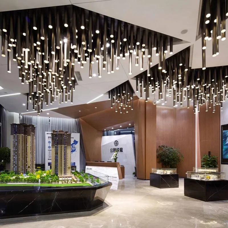 Luxus große Hotel Engineering Lampen Professional Designer kunden spezifische Pendel leuchte Glas Kristall Acryl LED benutzer definierte Kronleuchter