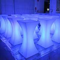 Table de bar unique / Table de mobilier moderne pour lounge chicha, comptoir de bar à salades et à vin LED, table basse LED pour restaurant
