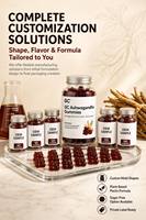 Gummies d'extrait de racine d'ashwagandha en marque blanche, fabrication OEM, emballage personnalisé, supplément de 60 unités