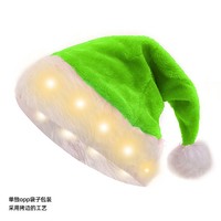 Chapeau de Père Noël de haute qualité Lumière LED de Noël Nouveau design luminescent avec fonction clignotante pour une utilisation transfrontalière