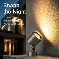 Projecteur LED d'extérieur 18W à optiques multi-lentilles, entièrement réglable, en métal, étanche, pour villa, hôtel, bâtiment, éclairage paysager