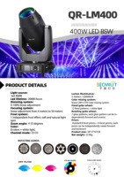 Projecteur LED BSW 400W à tête mobile avec 8 couleurs + CMY + CTO et contrôle DMX512 pour concerts, mariages et événements scéniques