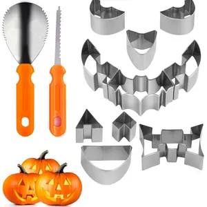 Crianças Halloween Party DIY abóbora escultura ferramentas conjunto Aço Inoxidável fácil Carving Stencils Pumpkin Punchers ferramentas Kit