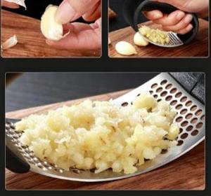 <b>Kitchen</b> Stainless Steel Garlic Press Crusher Manual Specialty <b>Tool</b> for Mincing and Chopping Garlic Accessory <b>Gadget</b> - Product Image 2