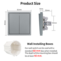 Touchmi 2 Gang 1 Way Interruptor mecánico Marco de PC Placa de pared para iluminación eléctrica Estándar europeo