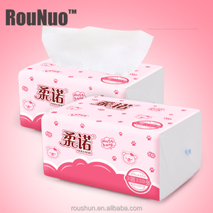 Rounuo impreso personalizado de plástico paquete suave facial tejido de pulpa de madera blanca <span class=keywords><strong>2</strong></span> ply - Product Image 5