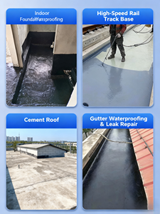 Liquid Rubber Waterproof Sealant Roof <b>Floor</b> Coating Epoxy Polyurethane for <b>Brush</b> or Spray Application for Flat or Slope Roof - Product Image 3