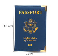 Portefeuille de voyage en cuir PU avec logo personnalisé, style américain, porte-cartes ouvert avec fente pour billet, pour passeport et autres documents