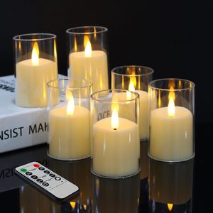 Vela Electrónica LED de Acrílico con Cabeza Oscilante, Decoración para Bodas y Cumpleaños, Adorno - Product Image 1