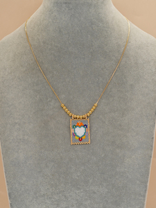 Collana Artivelle con Catena Dorata e Cuore, Ciondolo con Perline per Donne, Gioielli Boho Estivi Fatti a Mano, Collane con Perline Miyuki - Product Image 4