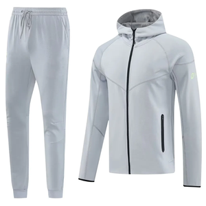 Survêtements de football en gros avec capuche, en Spandex/Polyester 220g, toutes saisons, chauds, fermeture éclair intégrale, vente directe usine - Product Image 3