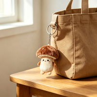 Porte-clés en peluche champignon personnalisé, en coton PP doux, breloque rembourrée, cadeau de fête OEM ODM
