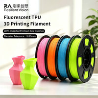 Filamen Printer 3D TPU 95A Seri Fluoresen Universal Kompatibel 1.75mm 1kg Bahan 3D Fleksibel Elastis Tinggi