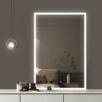 Miroir de maquillage intelligent avec éclairage LED, haut-parleur Bluetooth, anti-buée, affichage de l'heure/température, design moderne pour salon, hôtel, maison