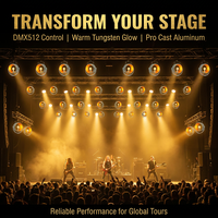 Barre de lumière LED rétro 40W classique DMX512 en alliage d'aluminium jaune, tension universelle, pour éclairage de fond de scène et de performance
