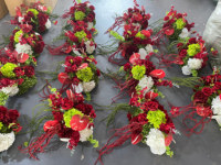Décoration de table en fleurs de soie bordeaux de haute qualité pour centres de table d'allée de mariage, planification d'événements modernes
