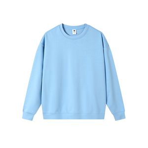 Coupe décontractée 330GSM sweat lourd pour hommes 100% coton surdimensionné goutte épaule col rond solide pull pour hommes - Product Image 2
