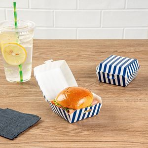 卸売カスタムブルーアイボリーボードバーガーボックスに行くバーガーボックスファーストフードボックス - Product Image 3