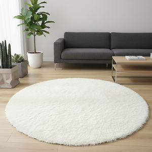 <span class=keywords><strong>Tapis</strong></span> ronds de luxe modernes, doux et soyeux, vert et blanc, pour chambre et salon, grands et volumineux, en peluche et moelleux - Product Image 2