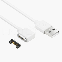 Cable de Carga y Datos Magnético USB A de Ángulo Recto HYTEPRO M501W de 4 Pines, Cable Redondo de TPE de 3A 5 a 24V para IoT y Electrónica