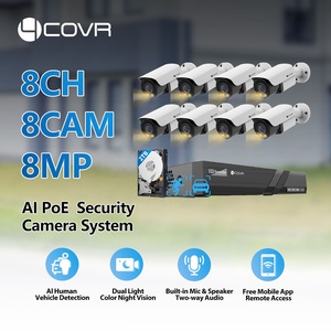 Sistema di Telecamere di Sicurezza 4COVR a 8 Canali 4K POE con HDD da 2TB, 8X 8MP, Audio Bidirezionale, AI, Visione Notturna a Colori per Esterni, Videosorveglianza CCTV - Product Image 2