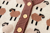 Manteau en tricot d'automne pour enfants, haut pour fille, manteau en tricot mignon avec motif d'ours pour nouveau-né, cardigan chaud en tricot pour bébé fille, vêtements pour enfants