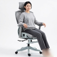Chaise de bureau ergonomique en maille à dossier haut, siège de bureau informatique avec soutien lombaire adaptatif, appui-tête réglable 4D, repose-pieds rétractable