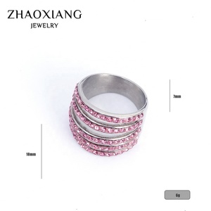 Anillos huecos de cristal multicolor (rojo, naranja, negro, blanco) para mujer, regalos, joyería de moda, anillos con incrustaciones de circonitas. - Product Image 2