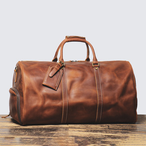 Nuevo Bolso de Viaje de Cuero Vacuno para Hombre, Bolso de Mano de Cuero Crazy Horse Vintage, Bolso de Hombro para Viaje - Product Image 1