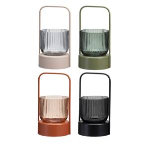 LANTERNE PORTA-CHAUVIÈRES EN VERRE ET MÉTAL DIAM. 10CM H 20CM ASS. - Product Image 1