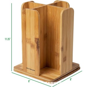 Support de tasses en papier de bambou Mind Reader, support de rangement rotatif à 360 degrés pour cuisine et salon, design écologique - Product Image 3