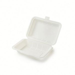 Contenedor de Alimentos Desechable, Biodegradable, Ecológico, de Bagazo Blanco, Apto para Microondas, Compostable, Tipo Bento - Product Image 2
