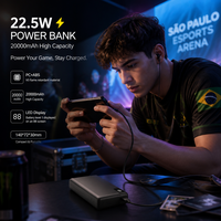 Batterie externe portable 20000 mAh 15W à chargement rapide Type-C, logo personnalisé, grande capacité, vente en gros, commande en gros, directement de l'usine