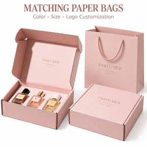Caja de cartón corrugado personalizada con logo en lámina dorada, impresión interior, caja de envío plegable para embalaje de regalo de perfumes y cosméticos - Product Image 3