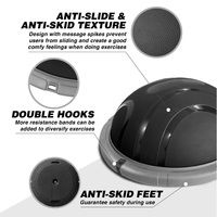 ZENJOY - Media Pelota de Equilibrio con Banda de Resistencia para Yoga, Ejercicios de Fuerza y Fitness, con Bomba de Pie de Regalo, para Gimnasio en Casa o Estudio