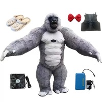 Costume de Mascotte Gonflable Gorille pour Adulte, Tenue de Fête et de Spectacle, Déguisement de Cosplay