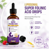 Complément Alimentaire Liquide Naturel Multivitaminé à l'Acide Folique Liposomal pour la Nutrition Quotidienne Familiale, Gouttes pour Adultes, Service ODM OEM