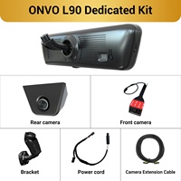 Sinjet pour ONVO L90 Caméra de recul numérique séparée avec streaming 2K, écran plein écran 8,2 pouces, caméra de tableau de bord miroir H8 Pro