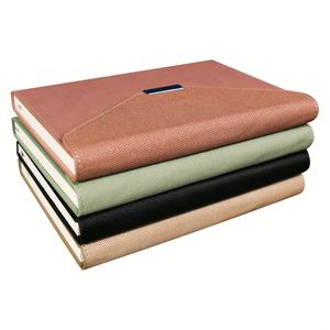 Exquisito Cuaderno de Negocios A5 de Cuero PU, Tres Pliegues, 100 Hojas, Varios Colores, Magnético, con Logotipo Personalizado para Oficina - Product Image 1