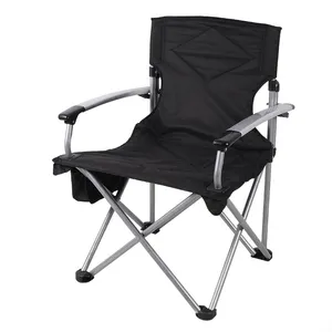 Outdoor Best Strong Heavy Duty Oversize With Armrest High Back With Cup Holder Comfort Folding Camping Chair