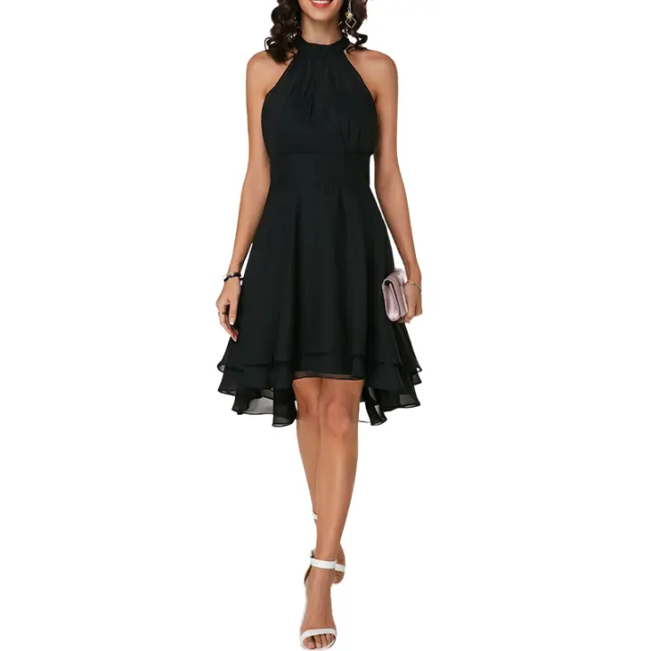 New model 2023 Summer fashion sleeveless women's casual long skirt elegant dress