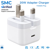 Chargeur pliable Type C, prise UK, adaptateurs rapides pour téléphone, accessoires électroniques, produits tendance, adaptateur pour Samsung/Iphone/Android
