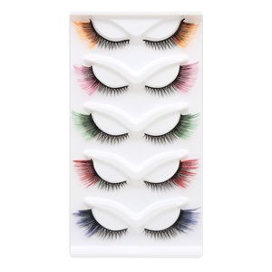 <span class=keywords><strong>5</strong></span> Pares de Pestañas Postizas de Visón Sintético Multicapa 3D Efecto Ojo de Gato, con Base de Plástico y Algodón, Estilo Europeo Americano, Gruesas y Rizadas - Product Image 2