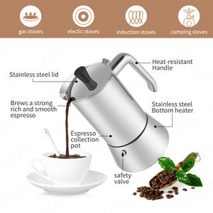หม้อต้มกาแฟมอคค่าพ็อตสแตนเลส พร้อมวาล์วนิรภัยและด้ามจับทนความร้อน - Product Image 5