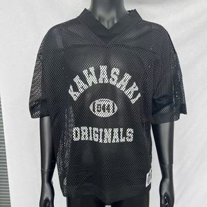 Sublimation personnalisée Col côtelé Jersey 180gsm Noir Sports Wave Label Jersey Big Mesh Séchage rapide Casual Jersey - Product Image 1