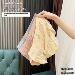 Mutande a vita alta in maglia tinta unita da donna, stile giapponese, con pizzo dolce, traspiranti, per taglie forti fino a 100 kg - Disponibilità immediata - Product Image 2